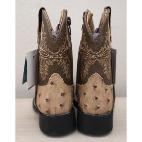 Roper 09-017-1224-3500 Toddler Kids Sz 6M Tan PU Leather Jed Cowboy Boots - Picture 3 of 16